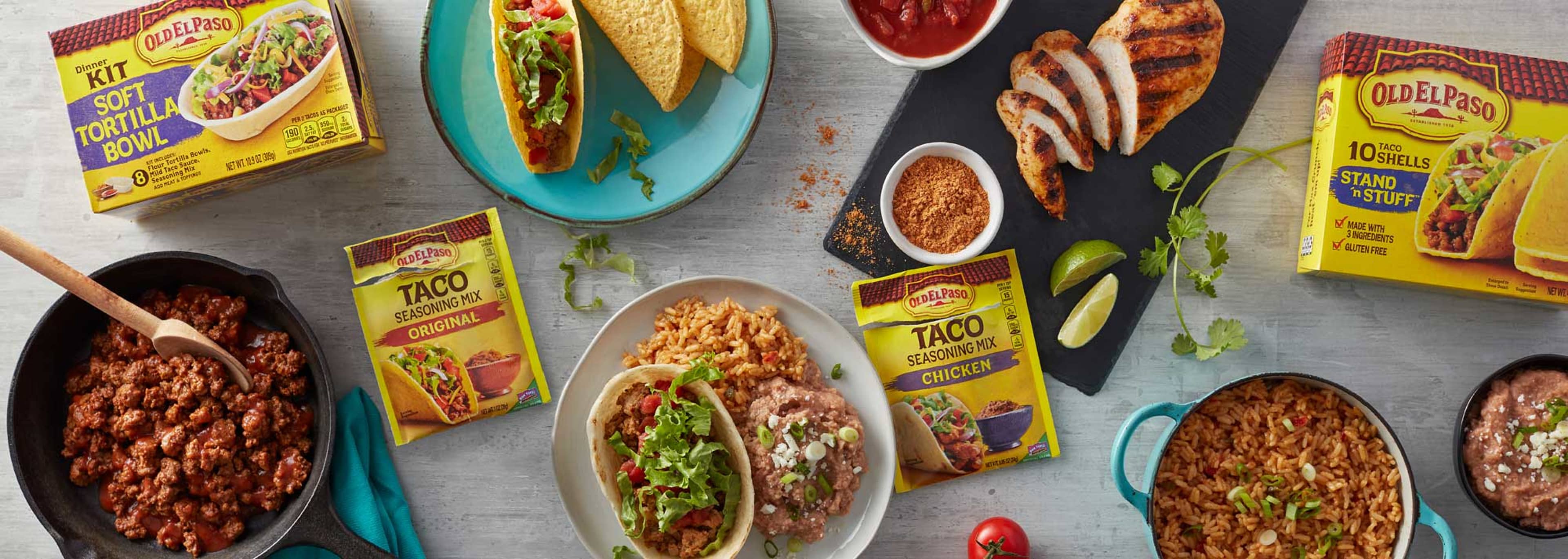 An array of different Old El Paso products